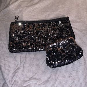 Victoria secret pink sequined Clutch an coin purse